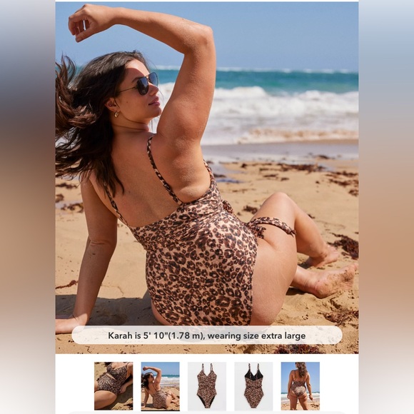 Aerie Leopard Wrap One Piece Swimsuit - Picture 2 of 4